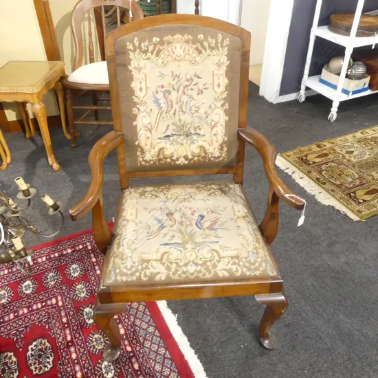 NEEDLEWORK ARMCHAIR
