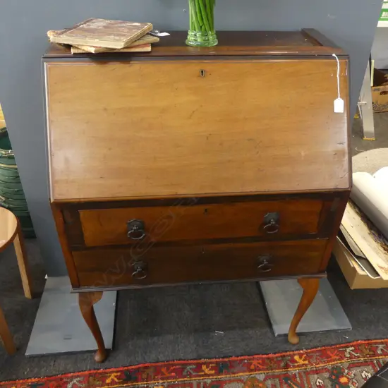 MAHOGANY DROP FRONT BUREAU (no top cabinet)