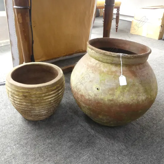2 RUSTIC GARDEN POTS H.380, 225mm