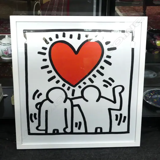 KEITH HARING HEART PRINT 625x595mm