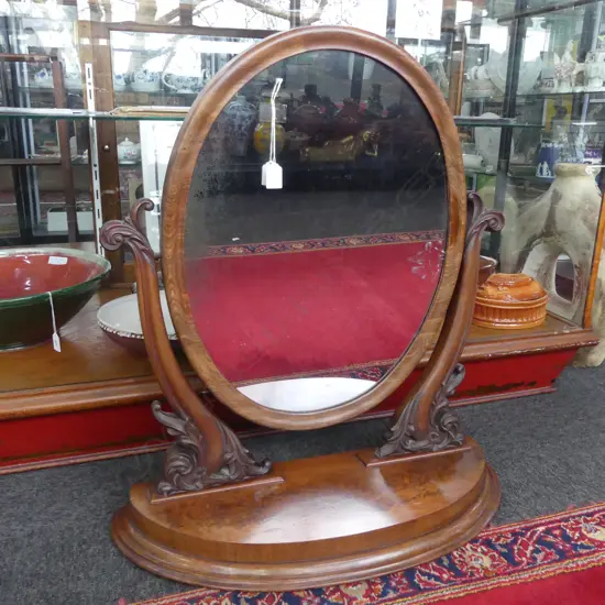 VICTORIAN MAHOGANY TOILET MIRROR H.770mm