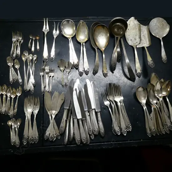 LG CUTLERY SERVICE, MARKED 800 PK TESTING AS SILVER PLATE