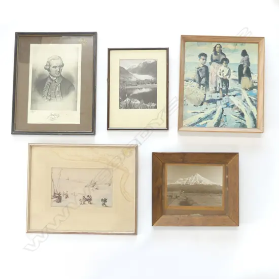 FIVE PICTURES & PRINTS. LARGEST 320x280mm.