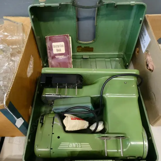 VINTAGE ELNA SEWING MACHINE, CASED