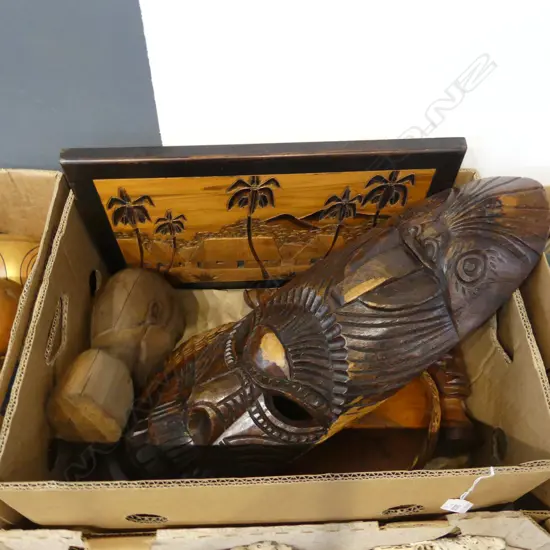 7PCS POLONESION WOOD ART FACE MASK L660MM PICTURE BUSTS ETC