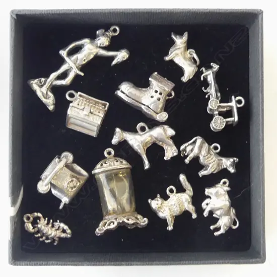 12 CHARMS, SOME STG SILVER