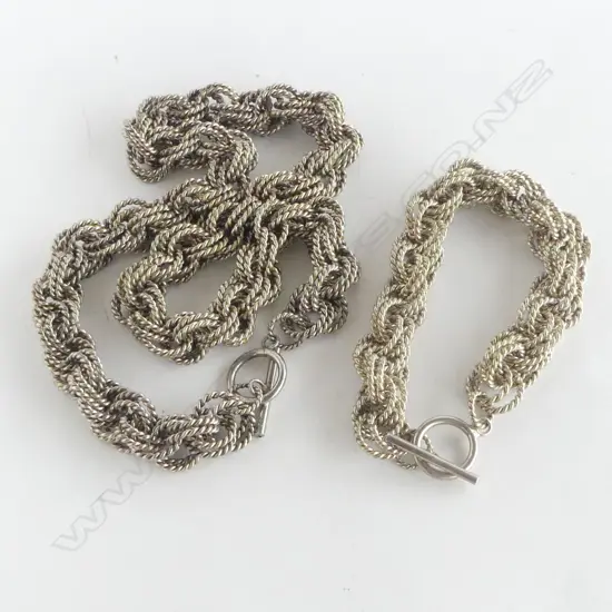 925 SILVER NECKLACE & BRACELET 165gms