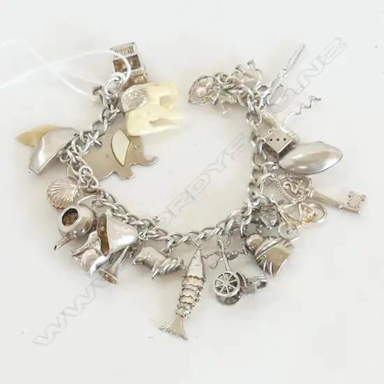 S/SILVER CHARM BRACLET