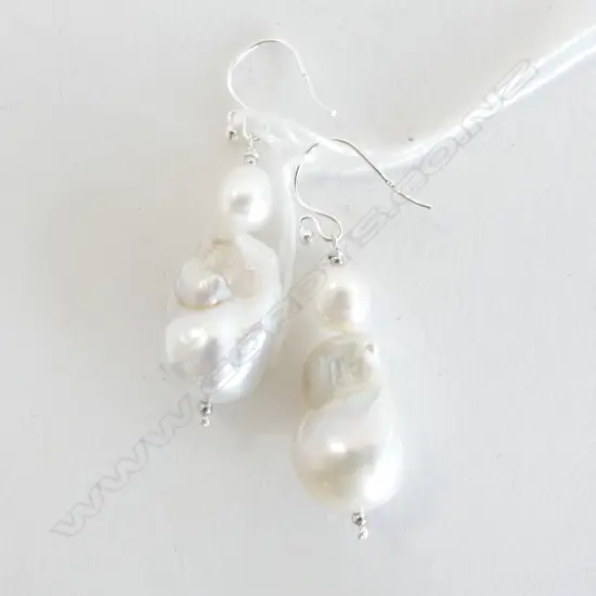 BAROQUE PEARL & SILVER EARRINGS
