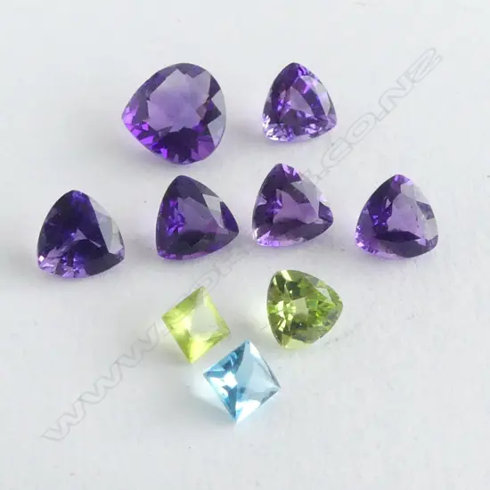 10 CT AMETHYST TRIANGULAR CUT + 3 OTHER