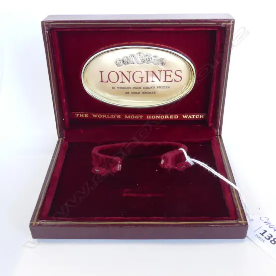 VINTAGE LONGINES dark maroon leather wristwatch DISPLAY BOX 140 x 100 x 40mm