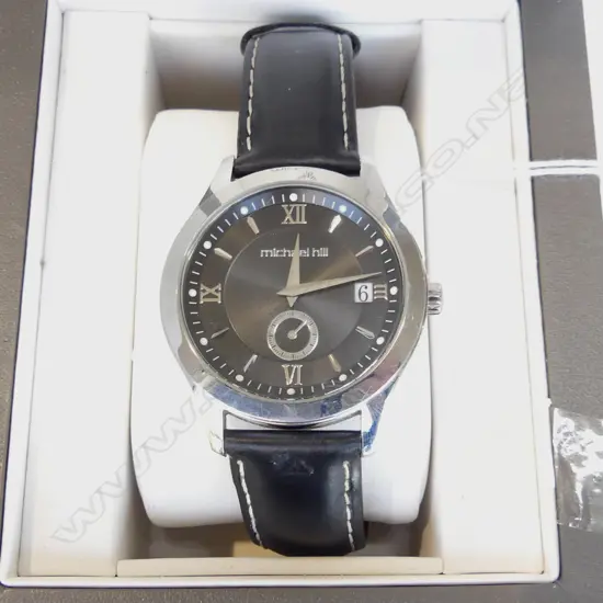 MICHEAL HILL GENTS WRIST WATCH, CASED