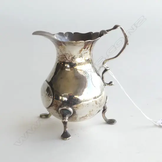 ANTIQUE STG SILVER JUG, MARKS WORN H.90mm 78gms