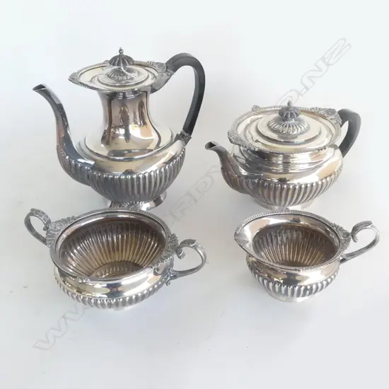 4 PCE STG SILVER TEASET, SHEFFIELD LATE 19thC 1919gms