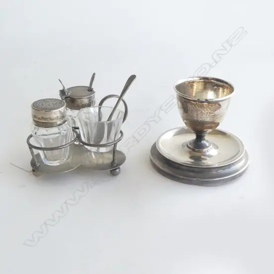 STG SILVER EGG CUP 67gms weighted & CRUET SET