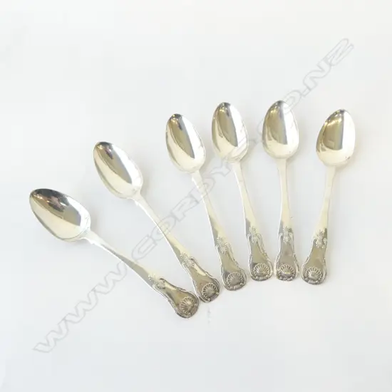 EDINBURGH 1828 SET 6 SILVER TEASPOONS Queen's pattern 92gms