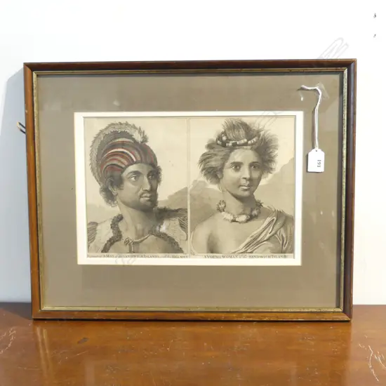 SANDWICH ISLAND MAN & WOMAN LITHO PRINT, 400 x 500mm