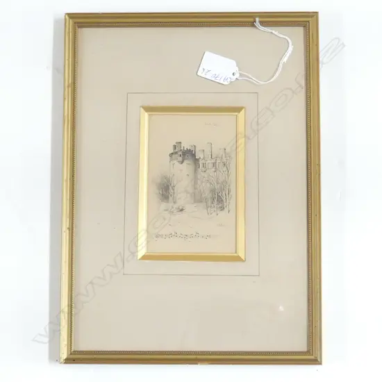 ETCHING HUNTLY CASTLE BY SIR GEORGE REID 130X80mm