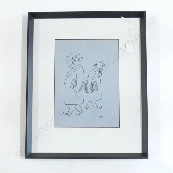 1956 LITHOGRAPH by LEO LIONNI. 2 figures 'FORTUNE MAGAZINE' Certificate on reverse Tru Vue glass