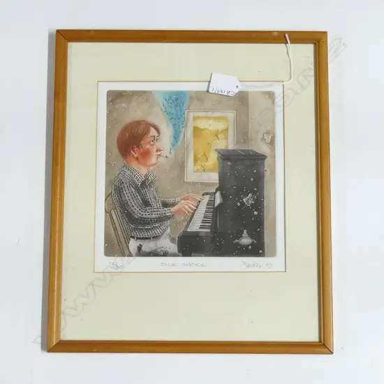 GARY TRICKER 'BLUE SMOKE' ETCHING '89 14/30 220x220mm 