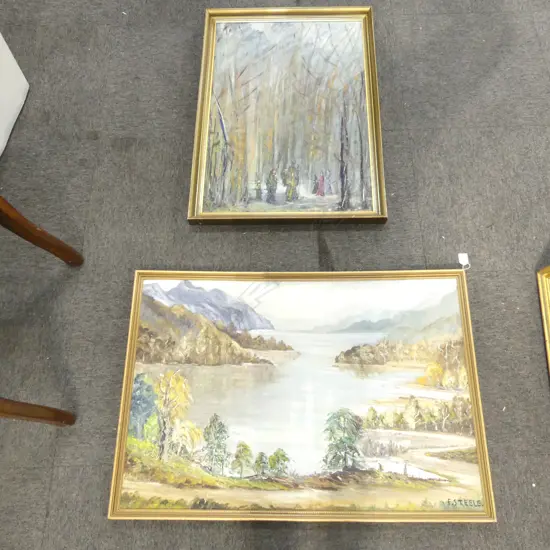 2 LG F. STEELE OIL ON BOARD ARTWORKS 600x880mm