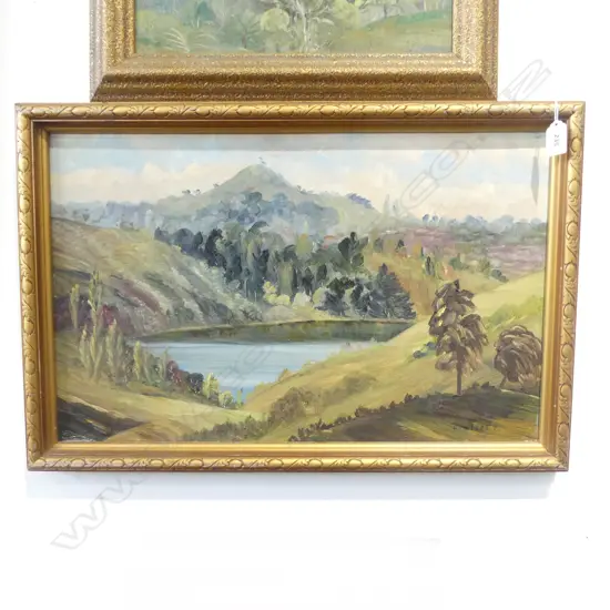 F. STEELE, ORAKEI BASIN, OIL ON BOARD 1958 340x545mm