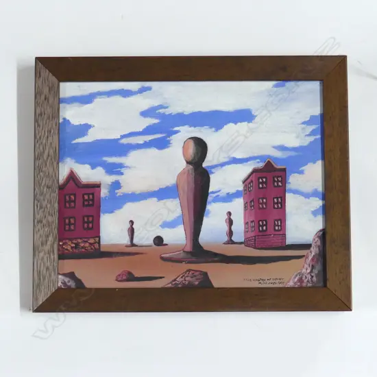 MICHAEL DOWNEY 'THE KINGDOM OF BEAUTY' OIL ON BOARD 1987 190x240mm