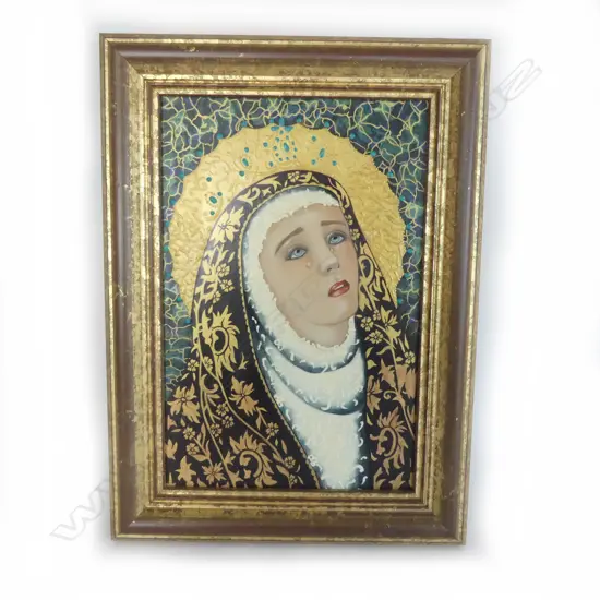 OIL ON BOARD MADONNA SIGNED WENDY DAVIES H350 L260MM