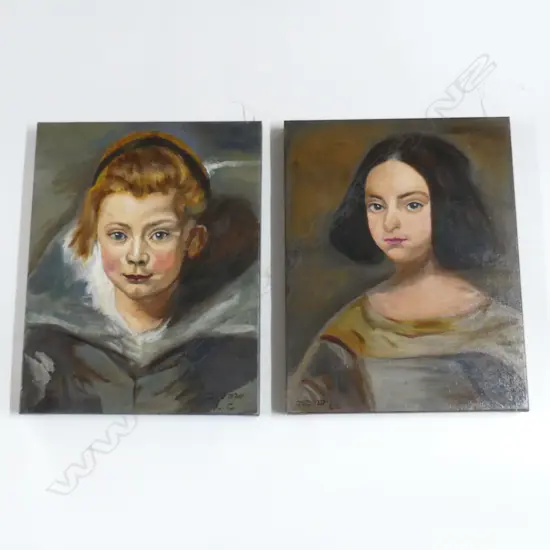 PR SIGNED PORTRAITS AFTER OLD MASTERS, OIL ON CANVAS 455x355mm