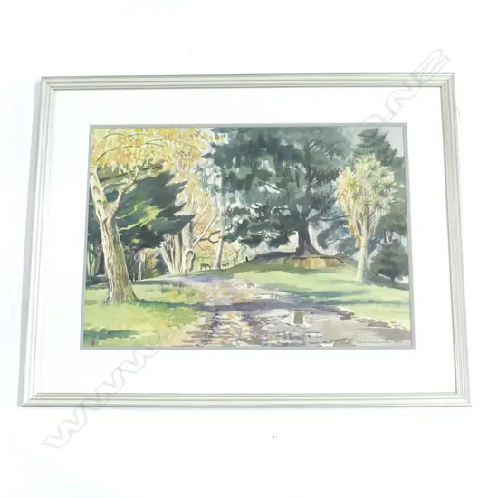 CYRIL WHITEOAK DOMAIN DANNEVIRKE signed & dated 1987 W/C  360MM X 510MM. Entitled verso