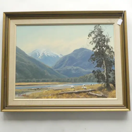 JONATHAN R. WHITE 'MT MAKARORA' OIL ON BOARD, 1972 445x590mm