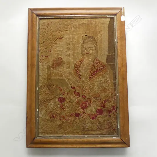 ANTIQUE NEEDLEWORK TAPESTRY - FAULTED 785x500mm