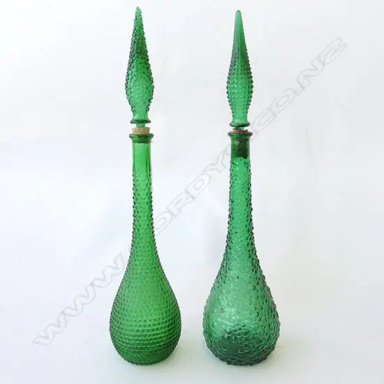 2 GREEN GENIE BOTTLES H.560mm