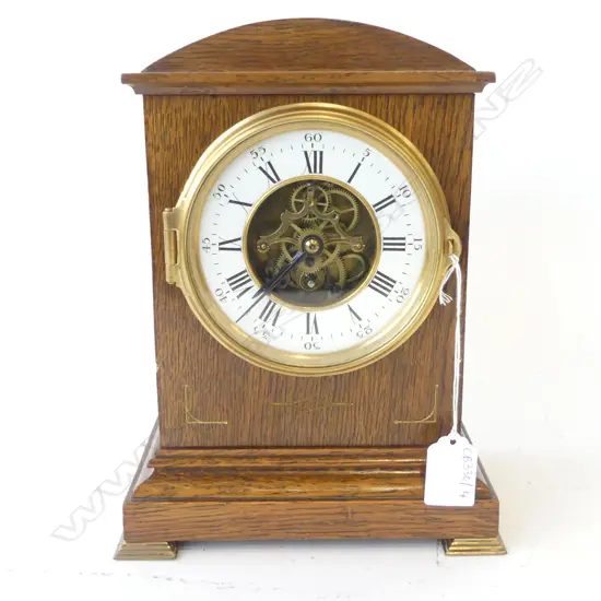 OAK MANTLE CLOCK H.250mm KEY INSIDE