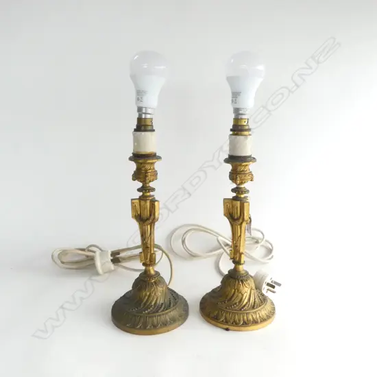 PR VINTAGE FRENCH ORMULU CANDLSTICKS CONVERTED OT ELECTRICITY H270MM