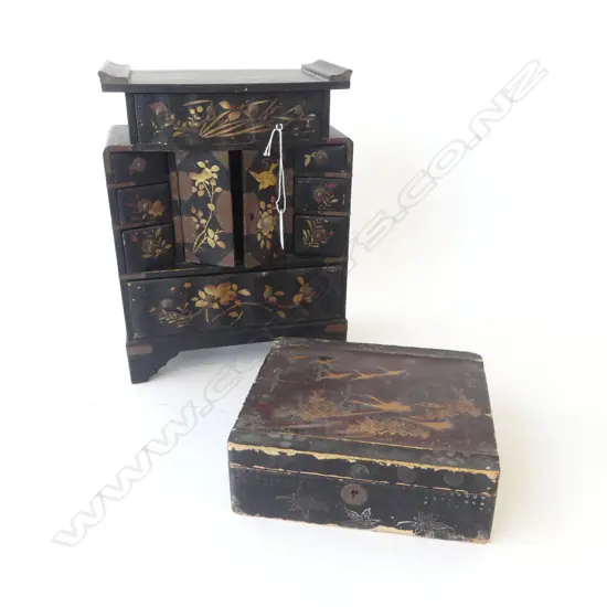 JAPANESE JEWELLERY CABINET & BOX H.310mm