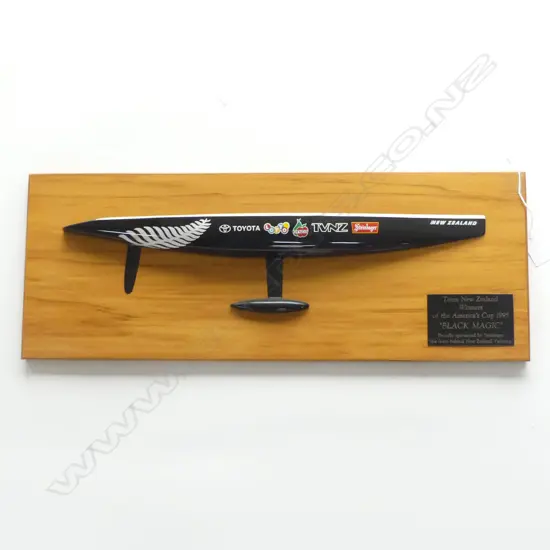 TEAM NZ AMERICAS CUP 1995 WALL MOUNTED HALF HULL MODEL 225x600mm