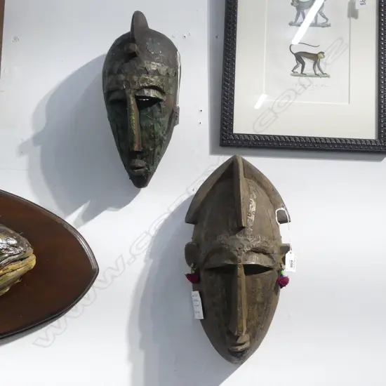 2 GURO WEST AFRICAN FACE MASKS 350MM LONGEST