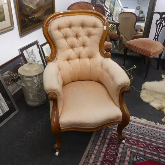 VICTORIAN GRANDFATHER CHAIR