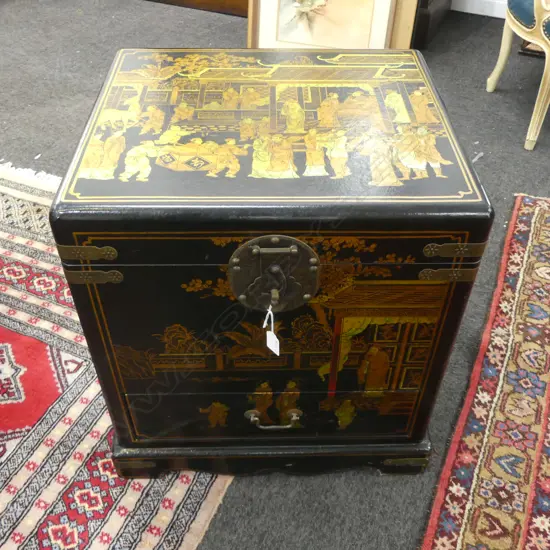 ORIENTAL LACQUER CHEST H570MM D450MM