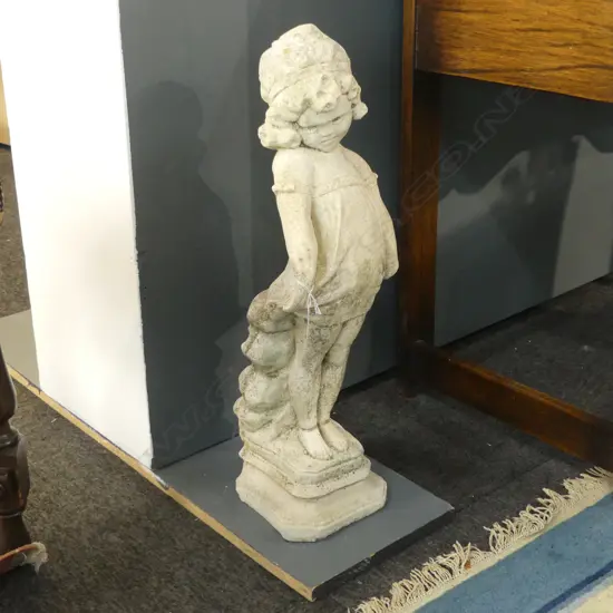 CONCRETE GARDEN FIGURE; GIRL HOLDING SKIRT H.580mm