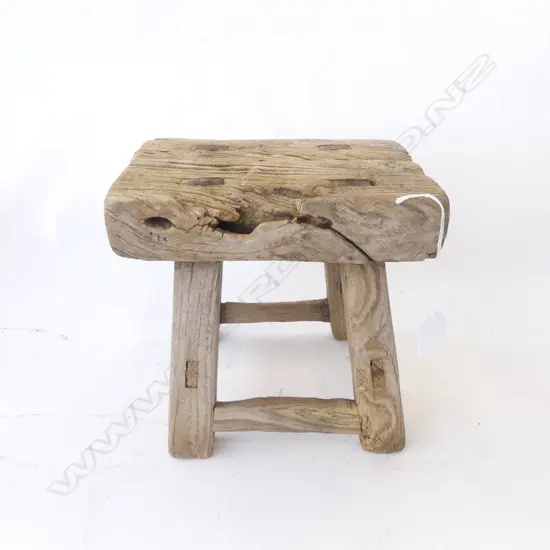 SMALL RUSTIC WOODEN STOOL H.225mm