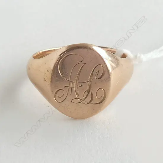 9ct ROSE GOLD SIGNET RING 8.0gms SIZE U 1/2