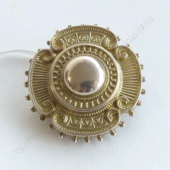 9CT GOLD BROOCH 35mm dia. 5.5gms
