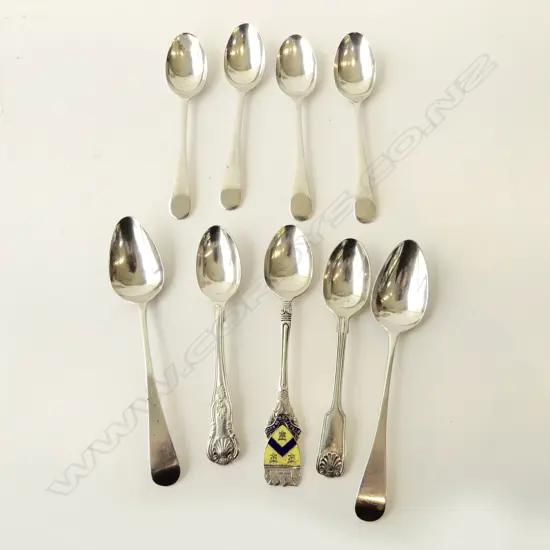 9 STG SILVER TEASPOONS