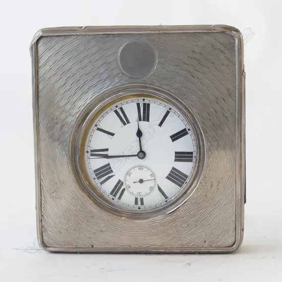 ANTIQUE EP POCKET WATCH IN STG SILVER CASE 110x100mm