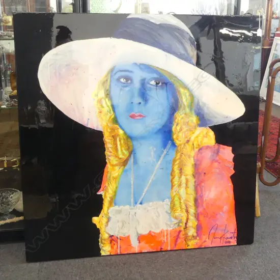 JIMMY JAMES KOURATORAS 'MARY PICKFORD' MIXED MEDIA ON CANVAS, 2017 1220x1220mm