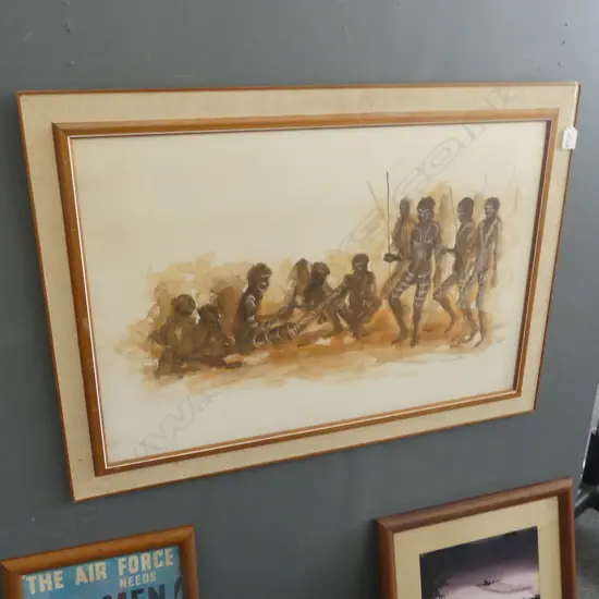 K. ZAMBUCKA 'DANCE AT ERNABELLA' (ABORIGINES) WC '69 495x750mm