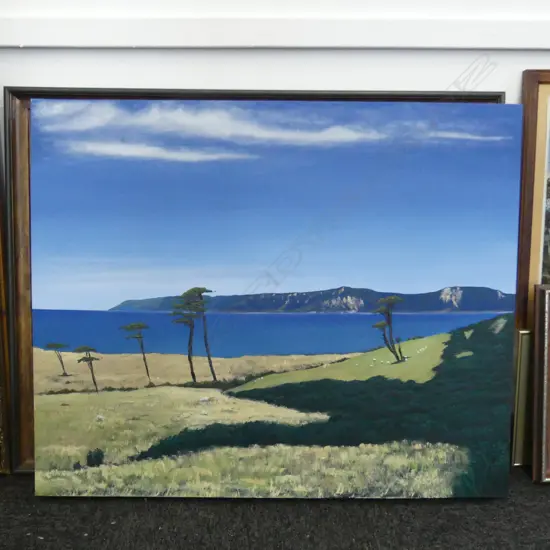 ARTIST UNKNOWN, COASTAL LANDSCAPE, OIL ON CANVAS, 640x775mm