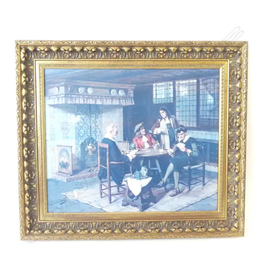 PRINT; A. SCHRODER 'THE CARD PLAYERS' 495x595mm